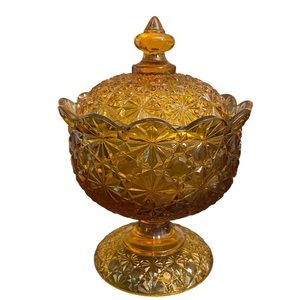 Fenton daisy & button candy dish